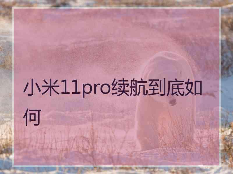 小米11pro续航到底如何