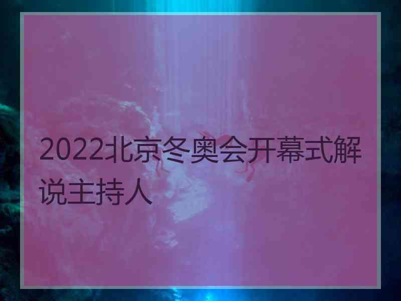 2022北京冬奥会开幕式解说主持人