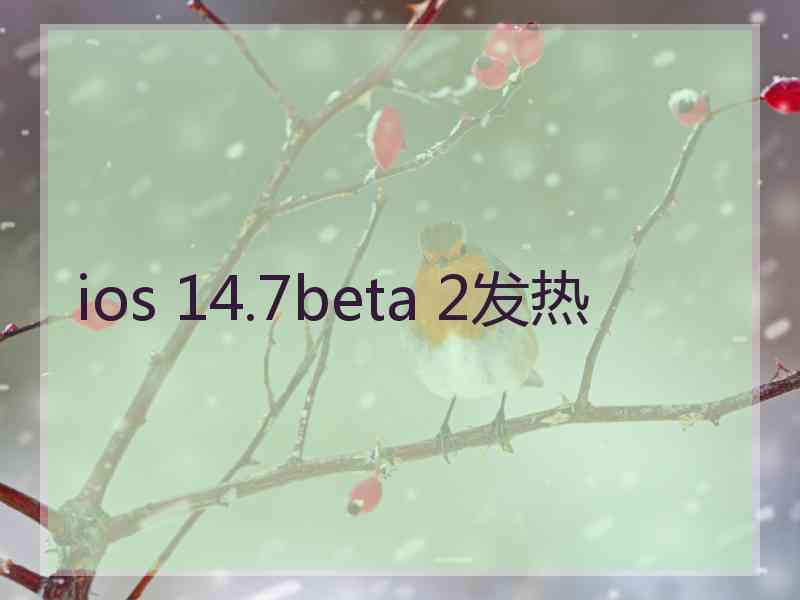 ios 14.7beta 2发热