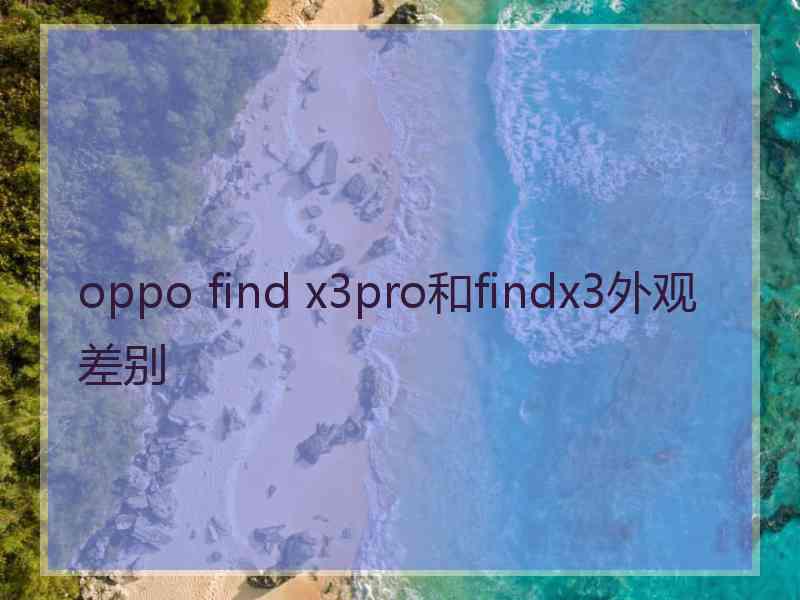 oppo find x3pro和findx3外观差别