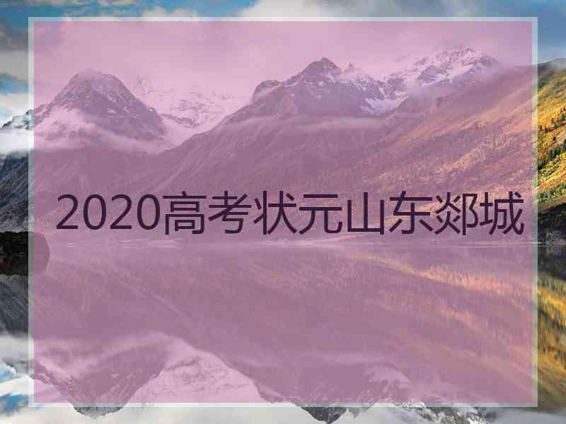 2020高考状元山东郯城