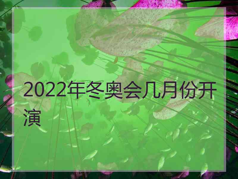 2022年冬奥会几月份开演