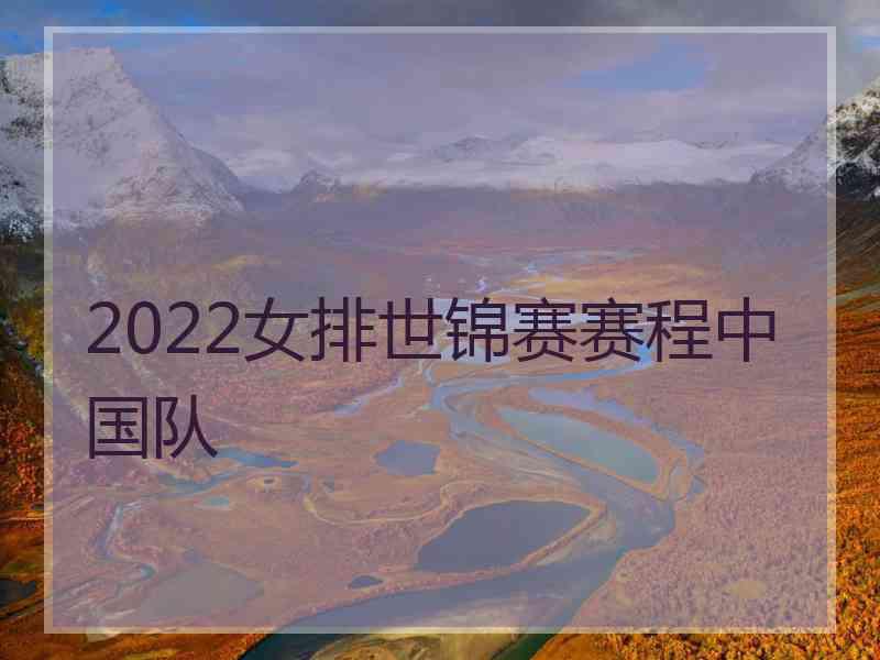 2022女排世锦赛赛程中国队