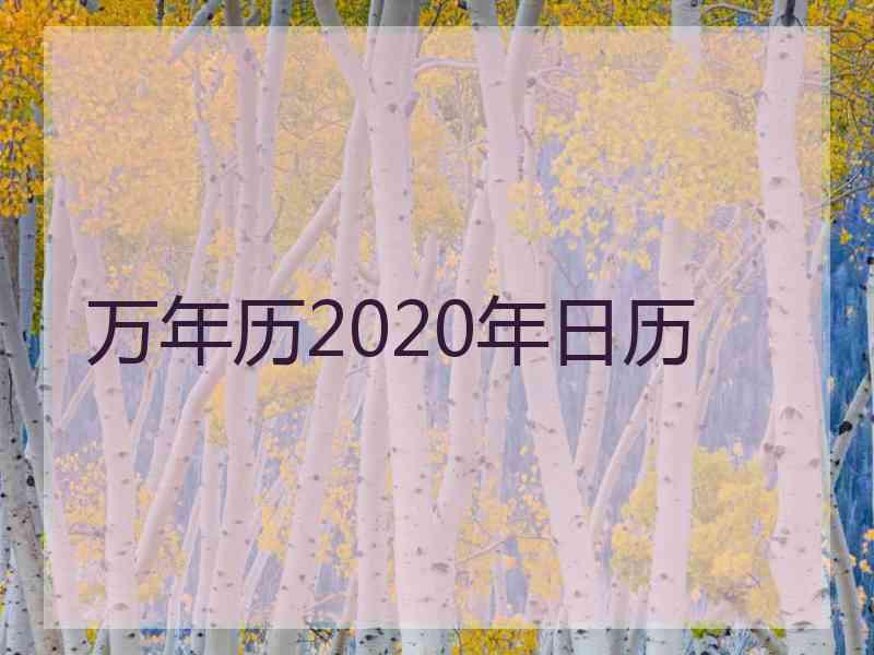 万年历2020年日历