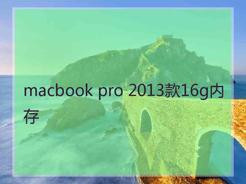 macbook pro 2013款16g内存