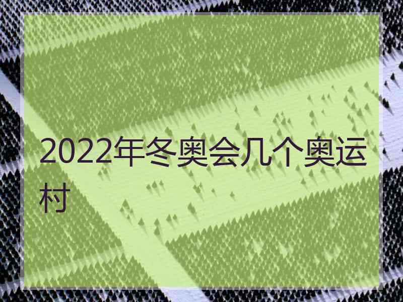 2022年冬奥会几个奥运村