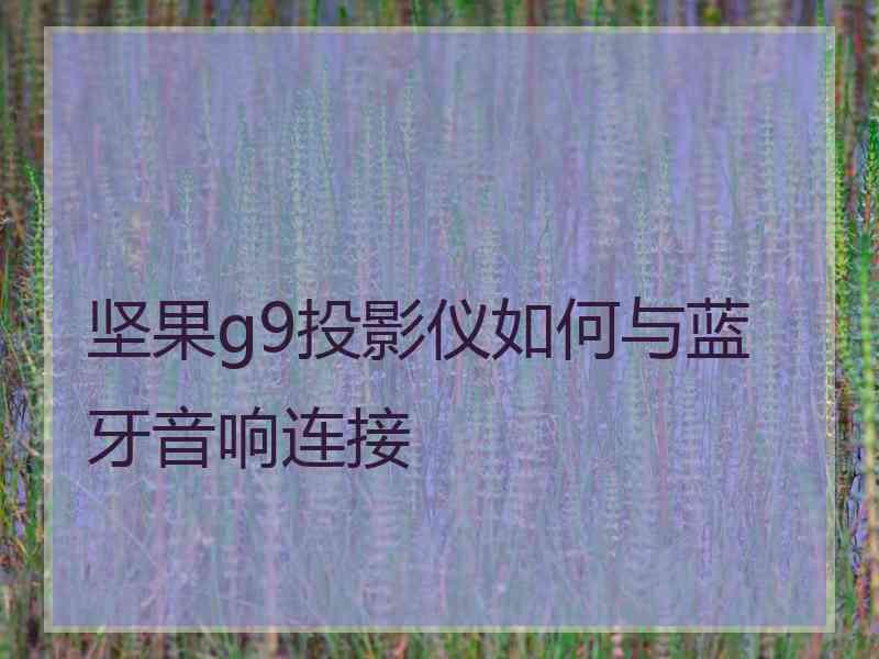 坚果g9投影仪如何与蓝牙音响连接