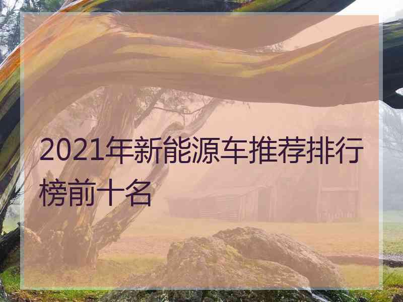 2021年新能源车推荐排行榜前十名