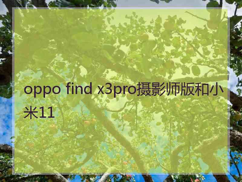 oppo find x3pro摄影师版和小米11