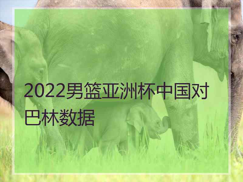 2022男篮亚洲杯中国对巴林数据