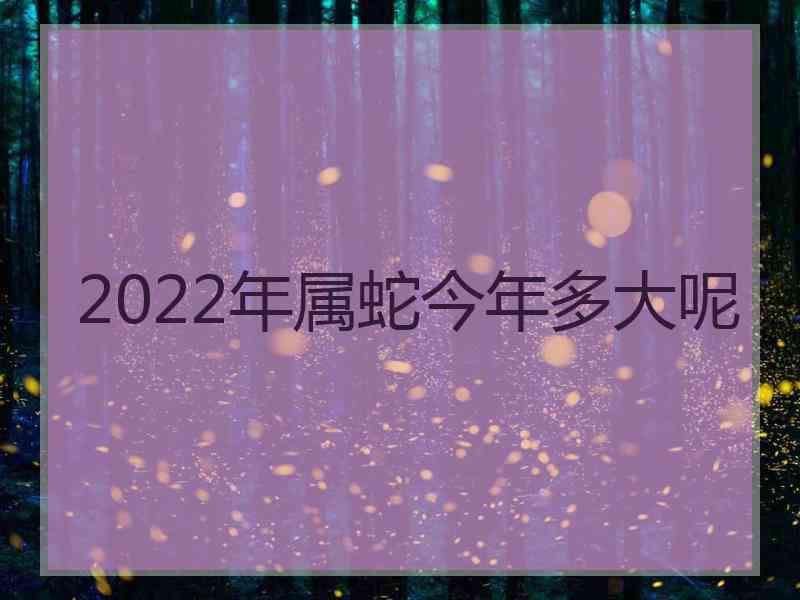 2022年属蛇今年多大呢