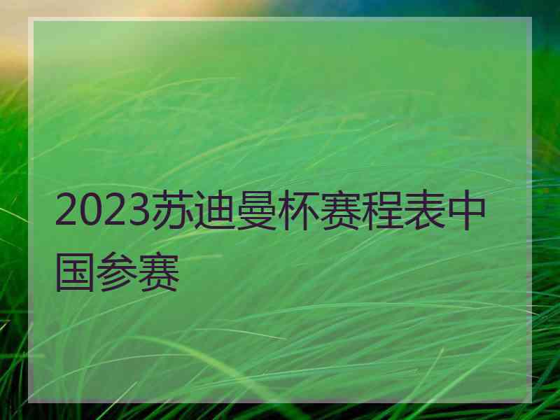 2023苏迪曼杯赛程表中国参赛