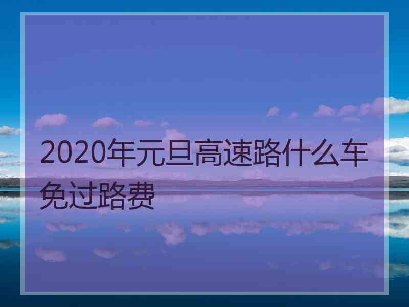 2020年元旦高速路什么车免过路费