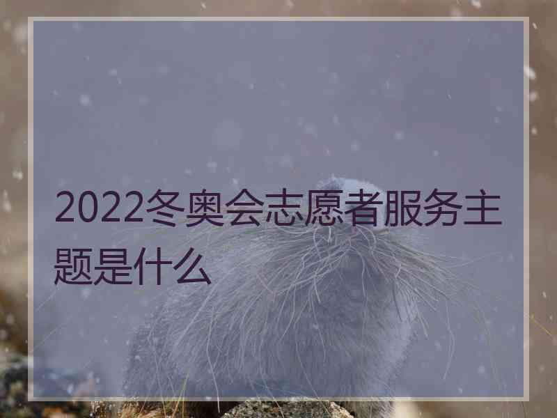 2022冬奥会志愿者服务主题是什么