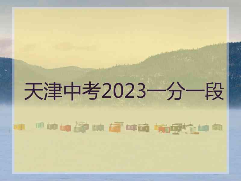 天津中考2023一分一段