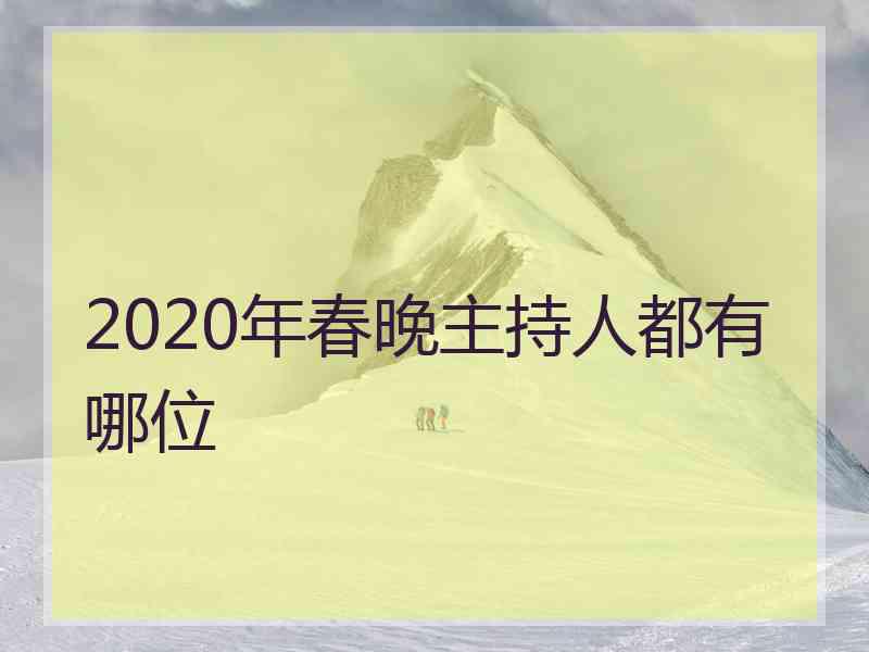 2020年春晚主持人都有哪位