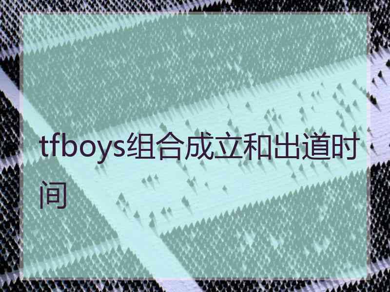 tfboys组合成立和出道时间