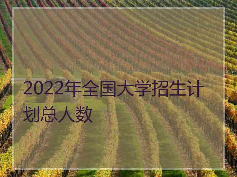 2022年全国大学招生计划总人数