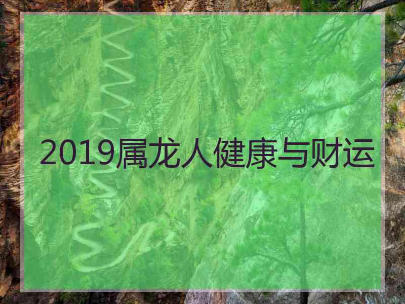 2019属龙人健康与财运