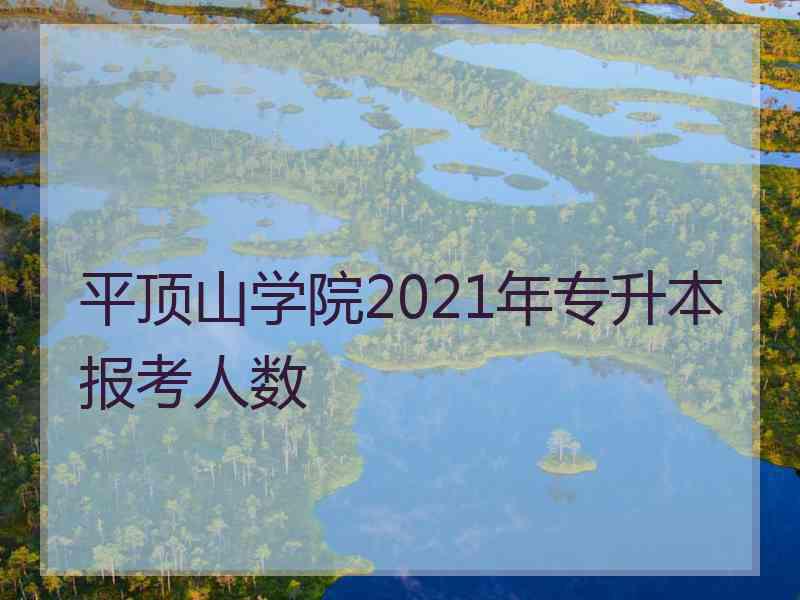 平顶山学院2021年专升本报考人数