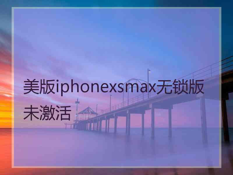 美版iphonexsmax无锁版未激活