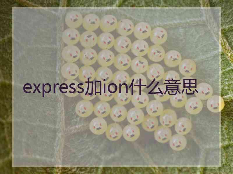 express加ion什么意思