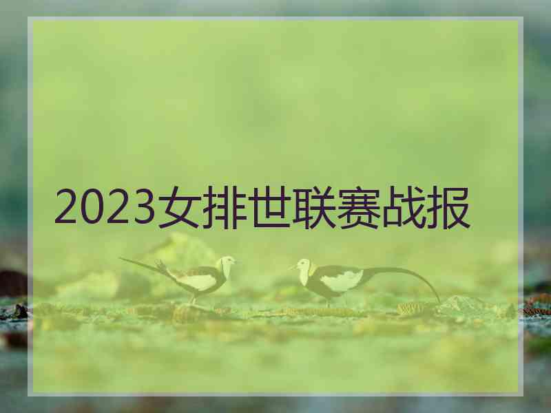 2023女排世联赛战报