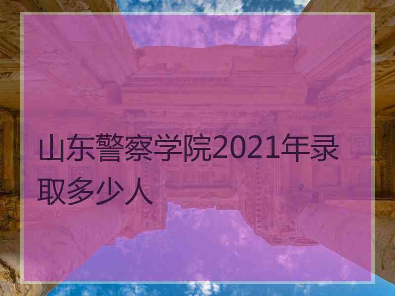 山东警察学院2021年录取多少人