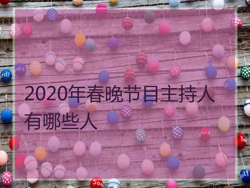 2020年春晚节目主持人有哪些人