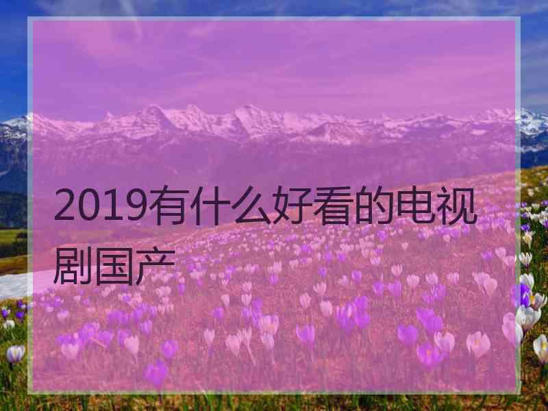 2019有什么好看的电视剧国产