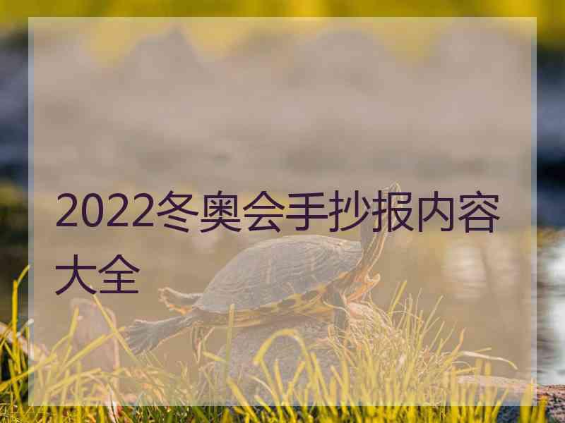 2022冬奥会手抄报内容大全