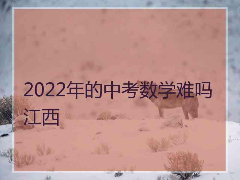 2022年的中考数学难吗江西