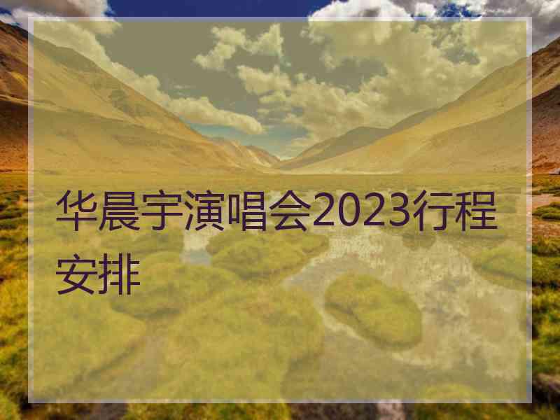 华晨宇演唱会2023行程安排