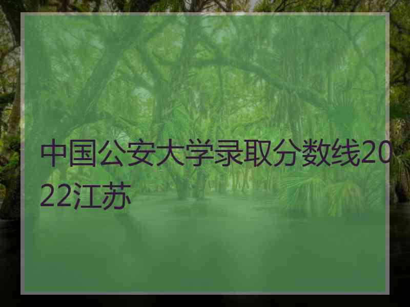 中国公安大学录取分数线2022江苏