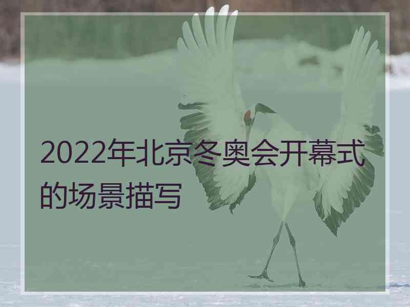 2022年北京冬奥会开幕式的场景描写