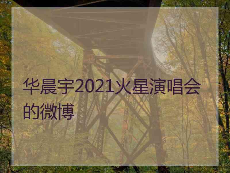 华晨宇2021火星演唱会的微博