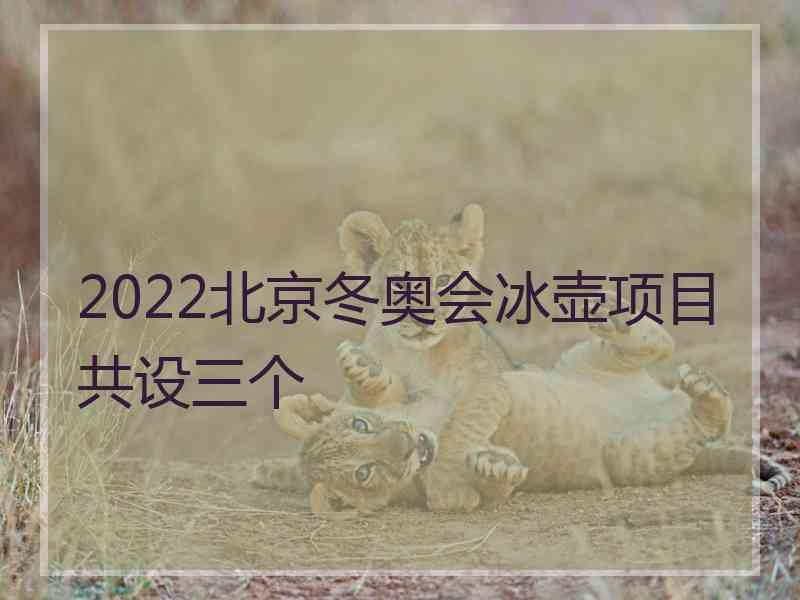 2022北京冬奥会冰壶项目共设三个