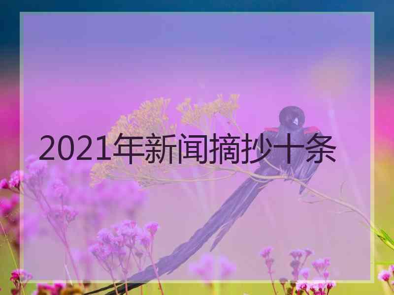 2021年新闻摘抄十条