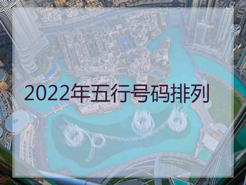 2022年五行号码排列