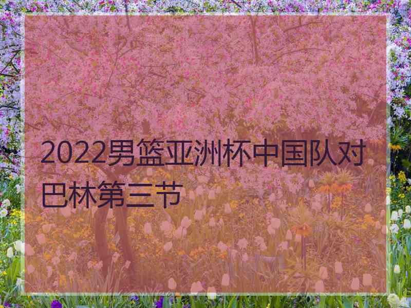 2022男篮亚洲杯中国队对巴林第三节