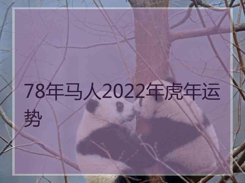 78年马人2022年虎年运势