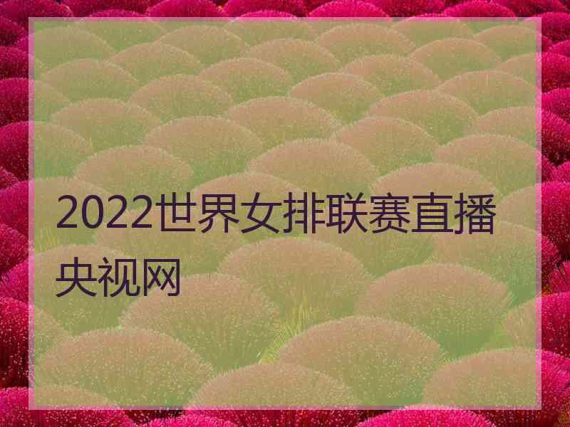 2022世界女排联赛直播央视网