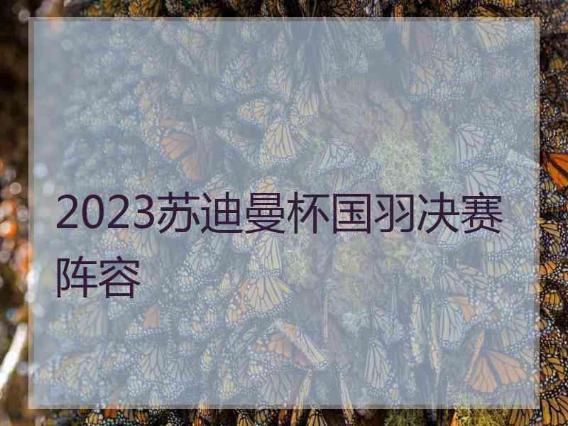 2023苏迪曼杯国羽决赛阵容