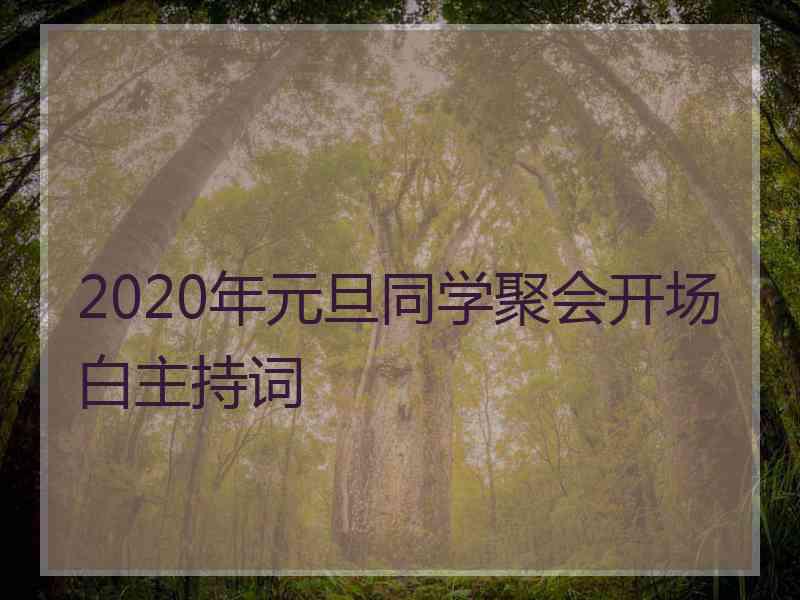 2020年元旦同学聚会开场白主持词