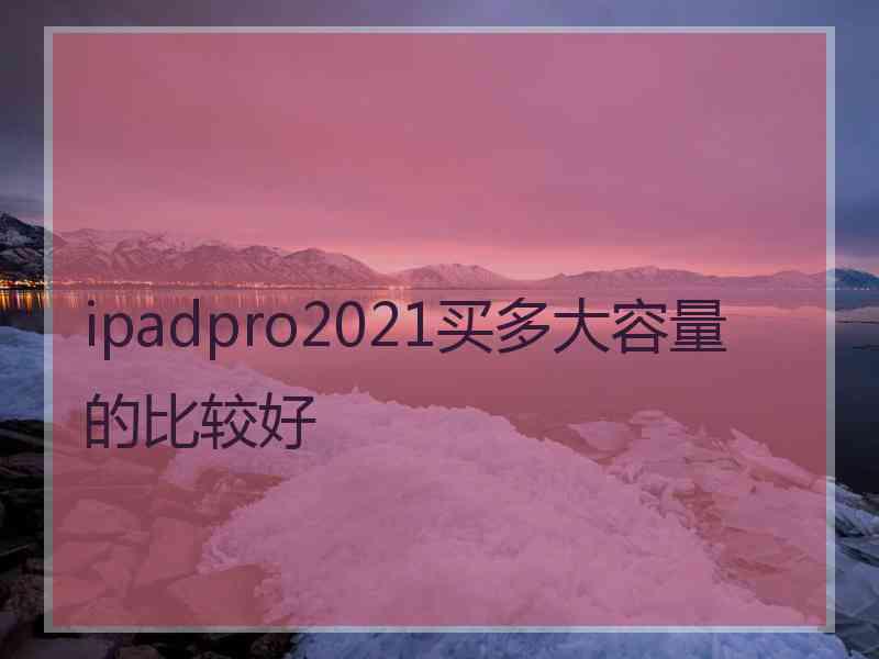 ipadpro2021买多大容量的比较好