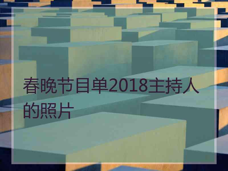 春晚节目单2018主持人的照片