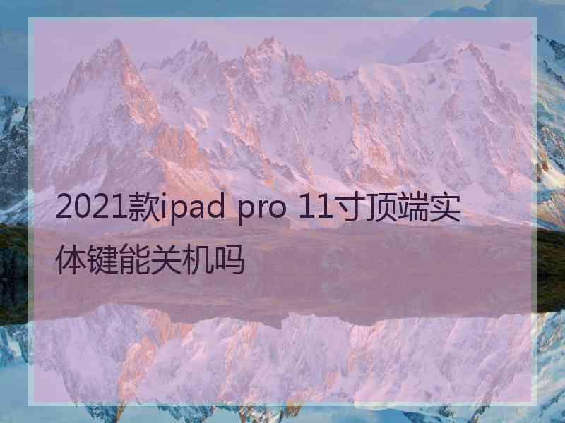 2021款ipad pro 11寸顶端实体键能关机吗