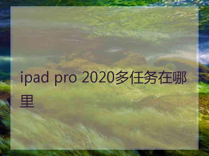 ipad pro 2020多任务在哪里