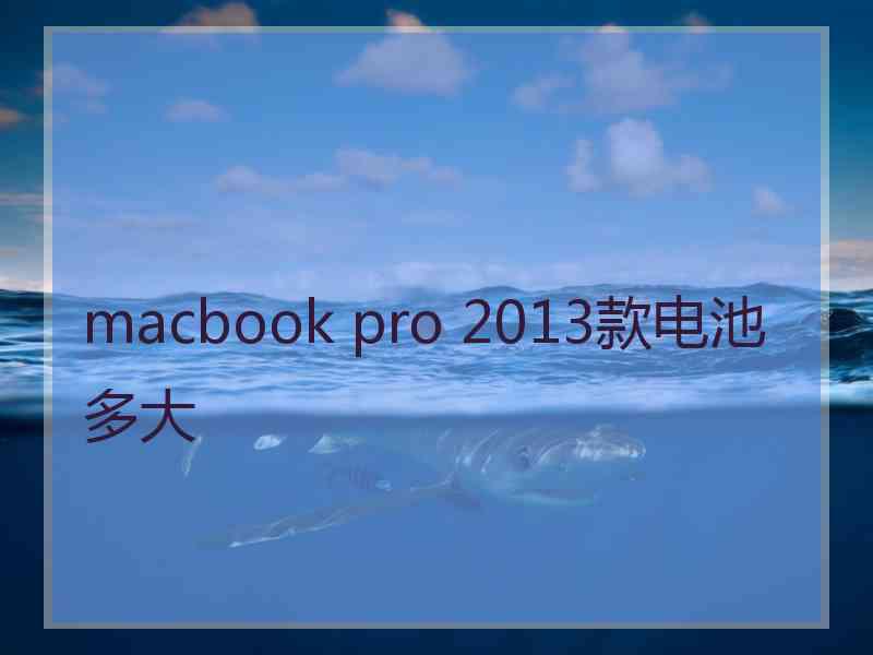 macbook pro 2013款电池多大