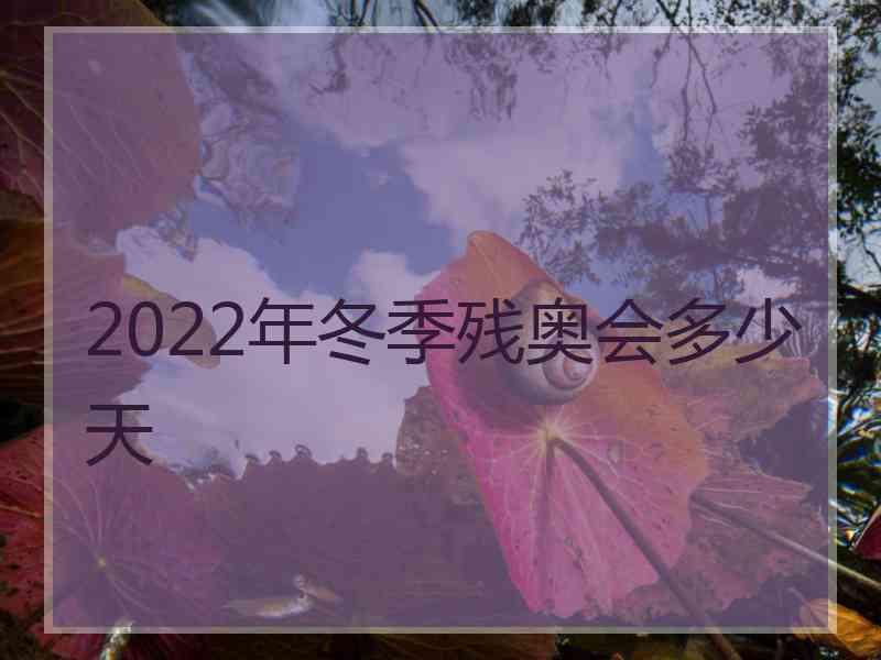 2022年冬季残奥会多少天